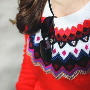 Red Fair Isle Sweater!